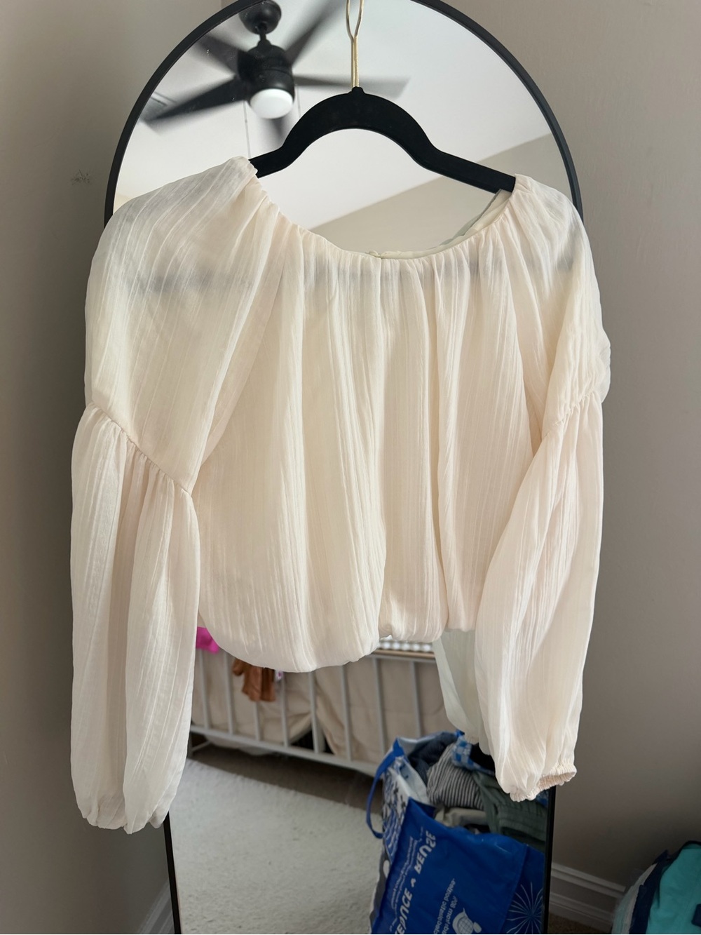 ASTR Cream Peasant Blouse - Women's Flowing Long Sleeve Top